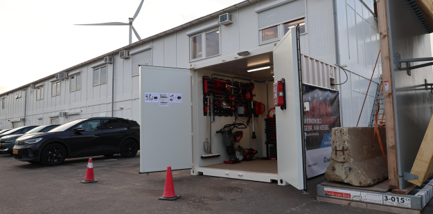 Zero emissiecontainer op werk