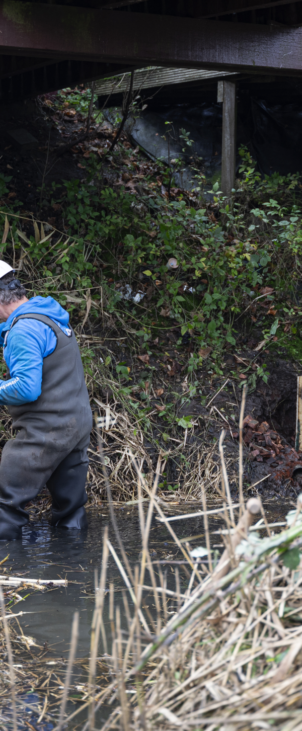 Houtrenovatie aan brug
