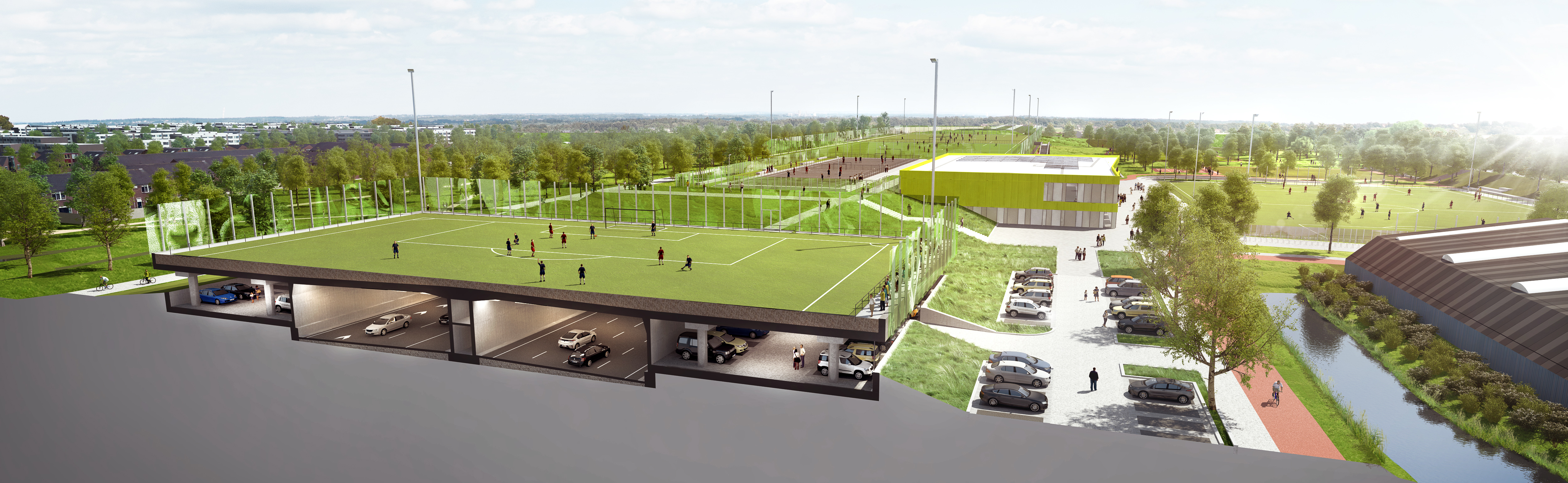 Sportpark doorsnede